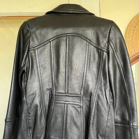 Jones New York Black Leather Jacket -- Size Small - Picture 3 of 5
